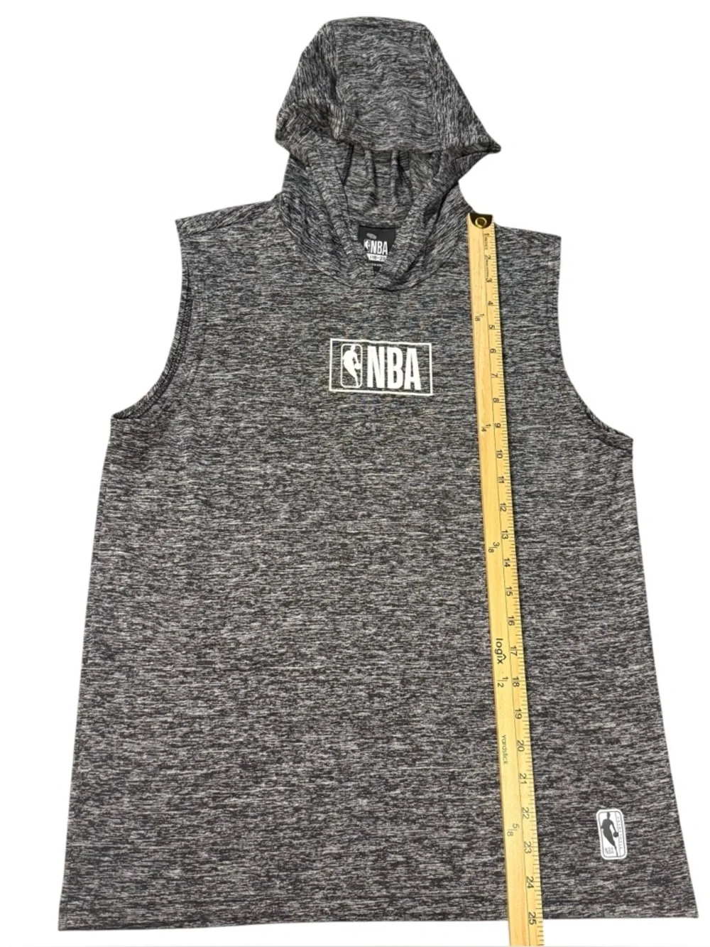 NBA Youth XL Sleeveless Hoodie Heathered Gray Athletic Tank Top Basketball